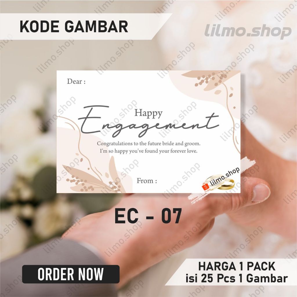 Jual Harga Pack Isi Pcs Kartu Ucapan Engagement Kartu Ucapan Pertunangan Kartu Ucapan