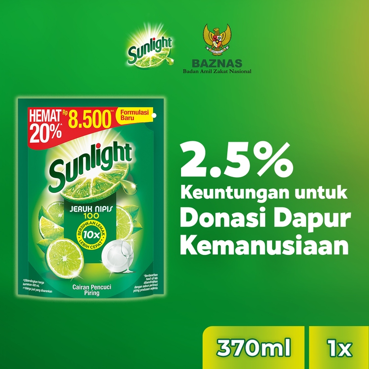 Jual SUNLIGHT SABUN CUCI PIRING JERUK NIPIS REFILL 370ML | Shopee Indonesia