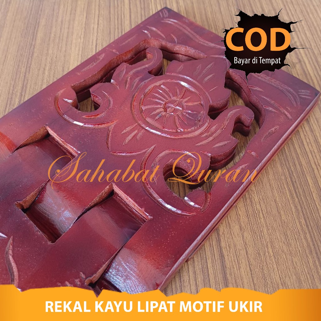 Jual Rekal Kayu Lipat Alas Baca Kitab Suci Al Quran Motif Ukir Ukuran ...