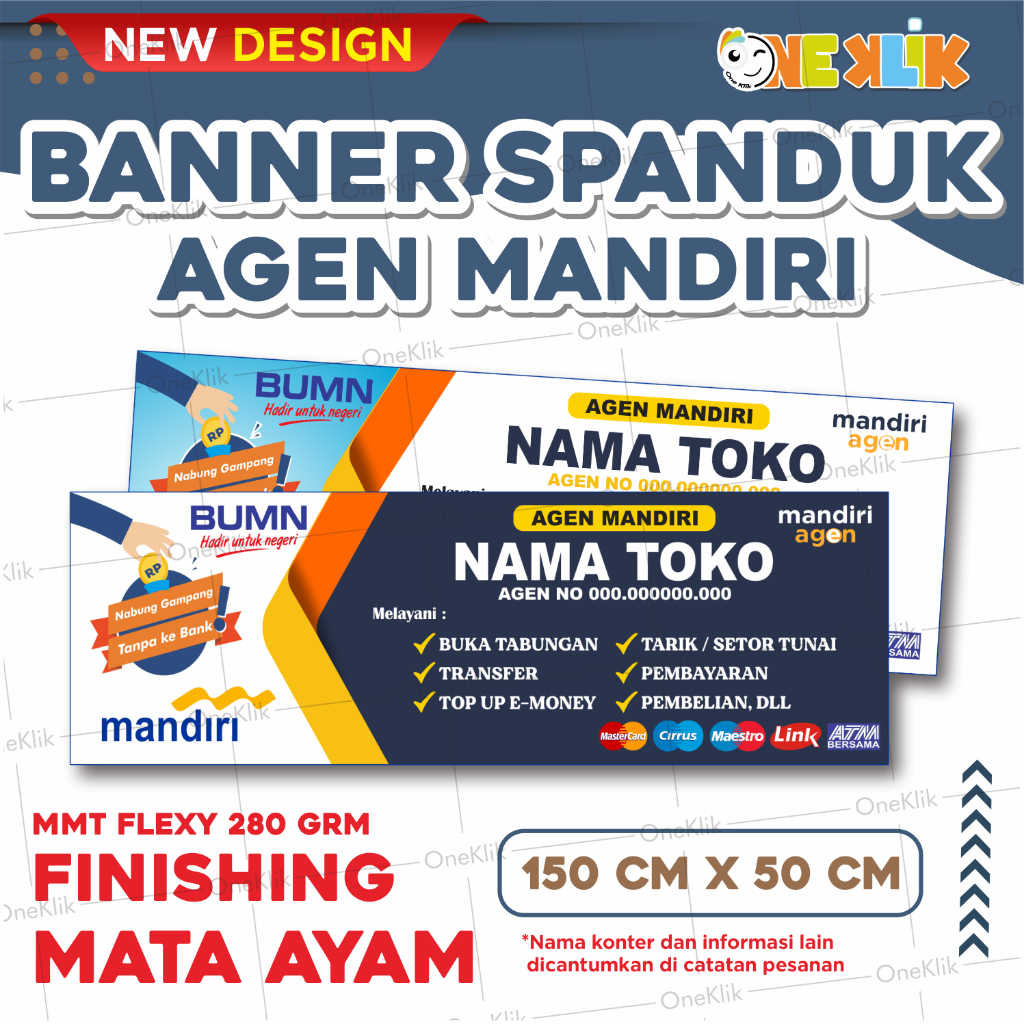 Jual Spanduk Banner Agen Mandiri Custom / Spanduk Renda Mandiri Agen ...