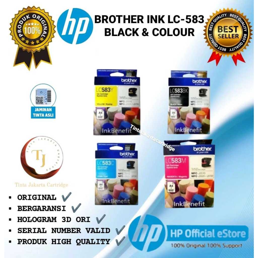 Jual Brother INK LC-583 Black & Colour Original | Shopee Indonesia