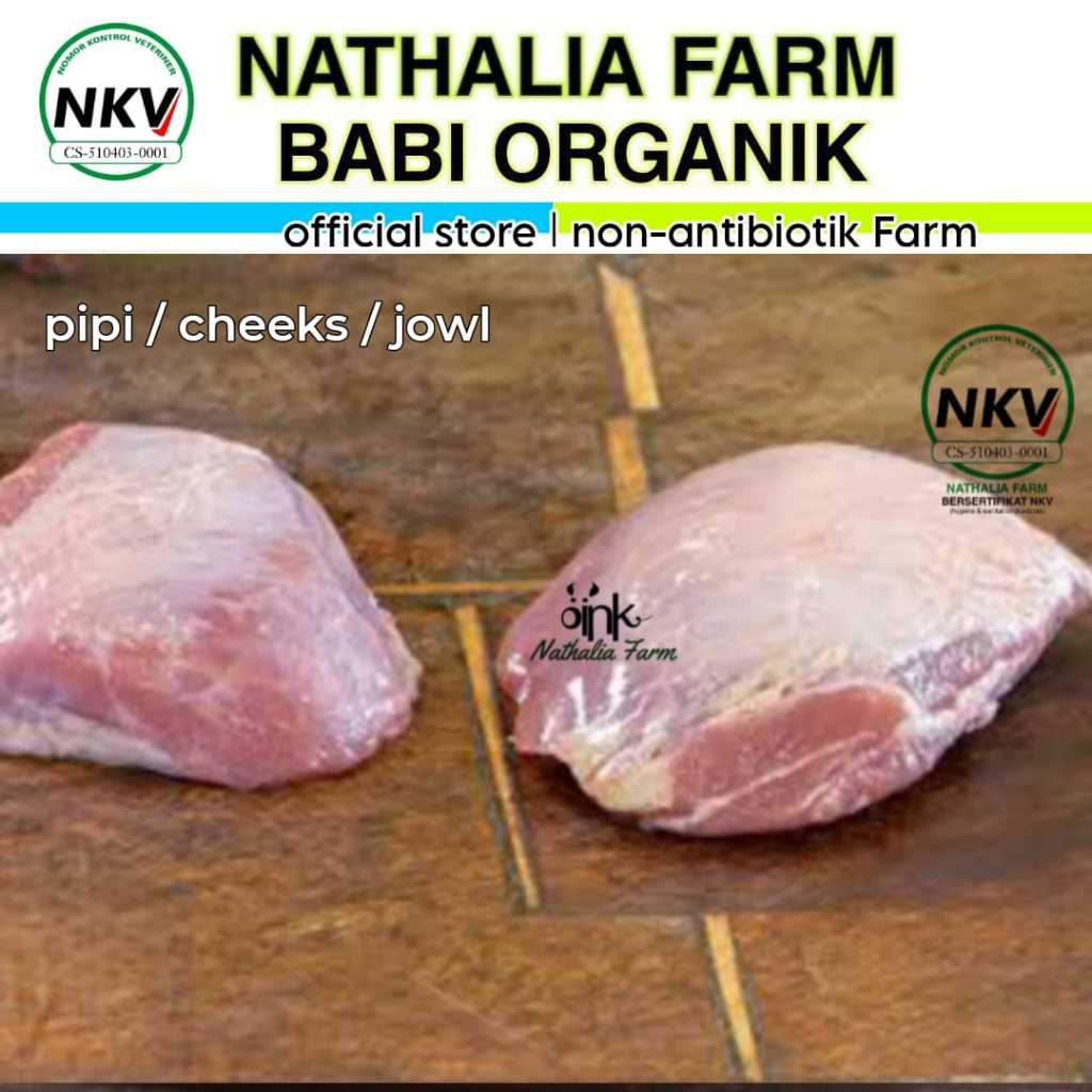 Jual babi organik PIPI Babi CHEEKS PORK JOWL Organic Pork Daging Babi