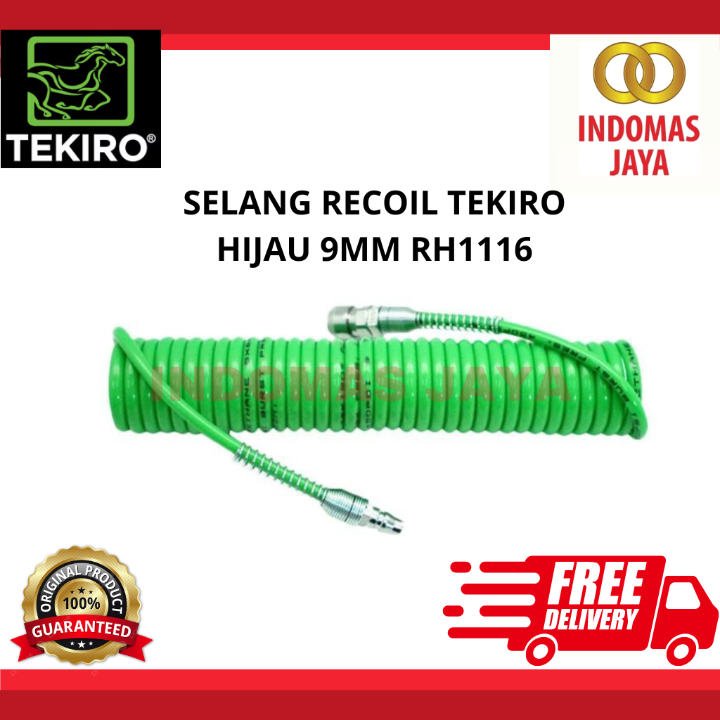 Jual TEKIRO RECOIL HOSE 9 METER HIJAU WITH SPRING /SELANG SEPIRAL ...