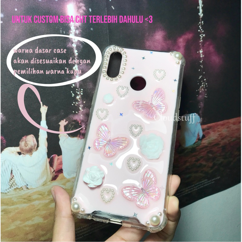 Jual CUSTOM CASE RESIN Aesthetic Butterfly Kupu Kupu Bunga