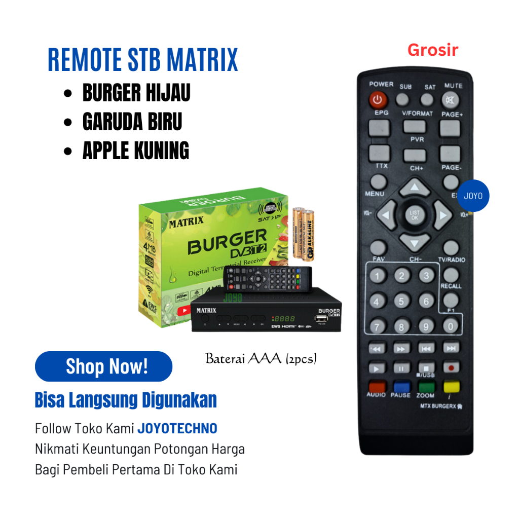 Jual Remote Stb Matrix Burger Hijau Apple Kuning Universal Remot