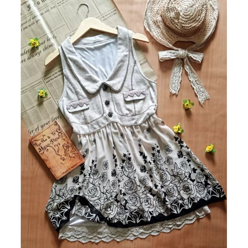 Jual AXES FEMME JSK {JUMPSKIRT} BLACK ROSE NOSTALGIE Shopee Indonesia