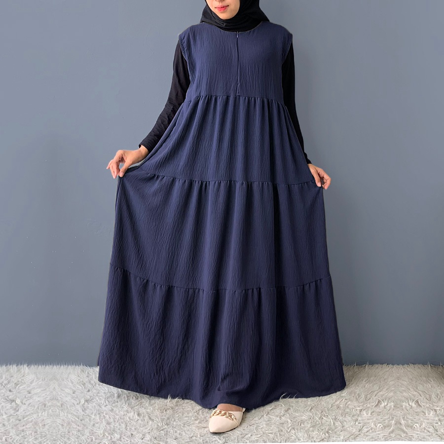Jual ZLH Jinie Overall - Gamis Inner Outer Dress Wanita Rempel Susun ...