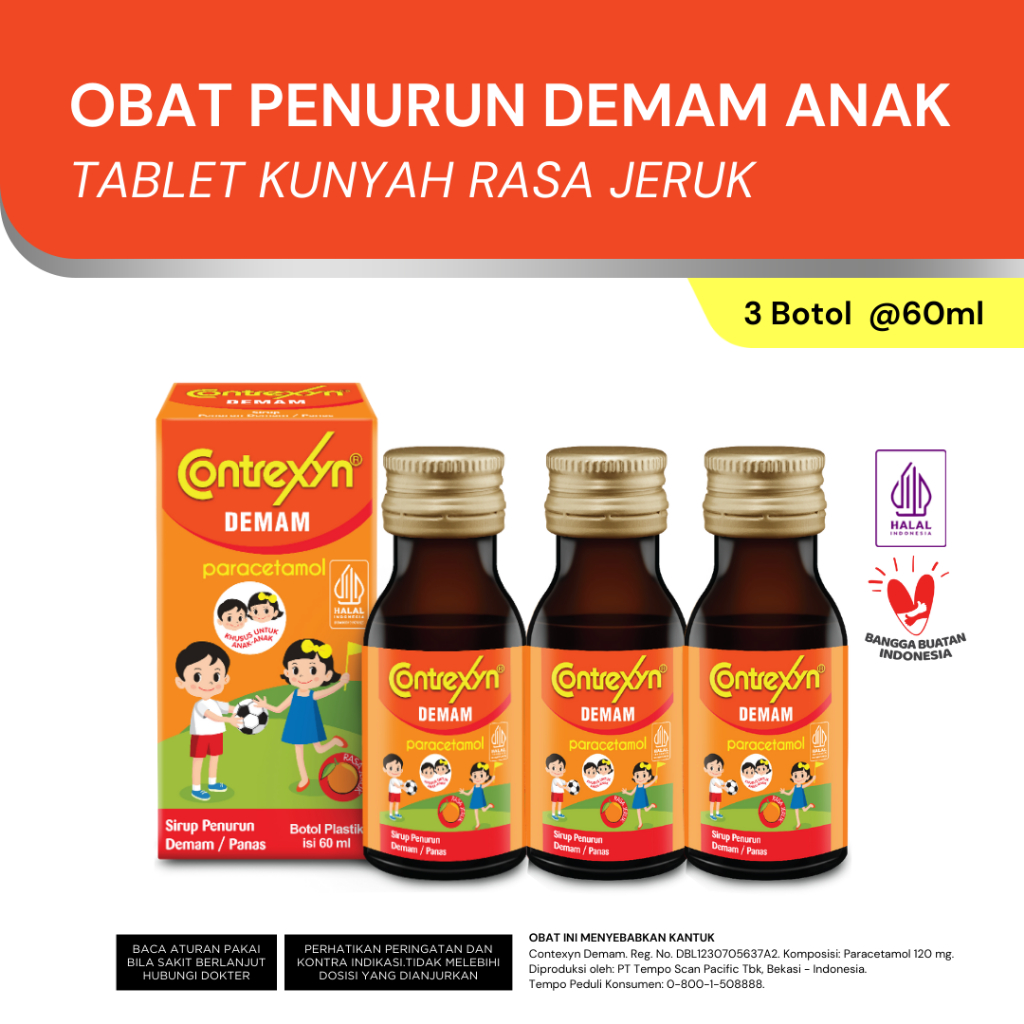 Jual Contrexyn Demam Syrup 60ml x 3 Botol [Exp : 02.2026] | Shopee ...