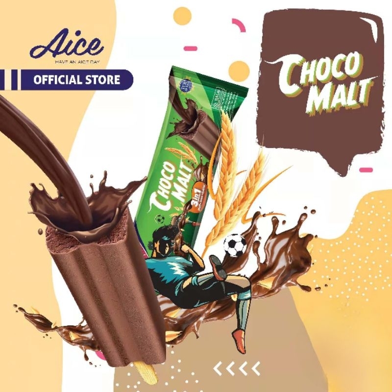 Jual Khusus Instant Kurir Es Krim Aice Choco Malt Harga Pcs Shopee Indonesia