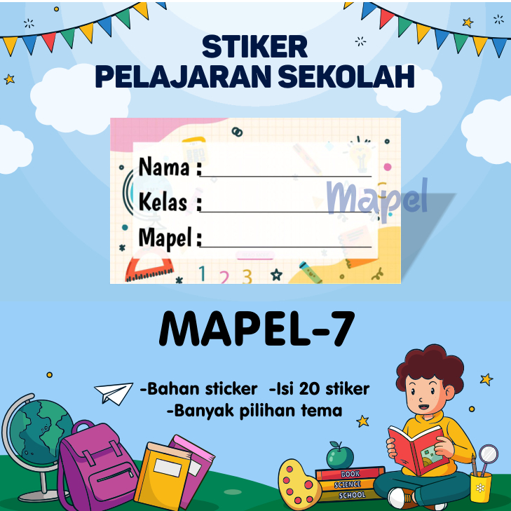 Jual Stiker Mapel Label Buku Pelajaran Sekolah Stiker Mata