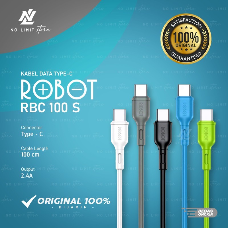 Jual Kabel Data Type C Robot Rbc M Data Cable A Original Shopee