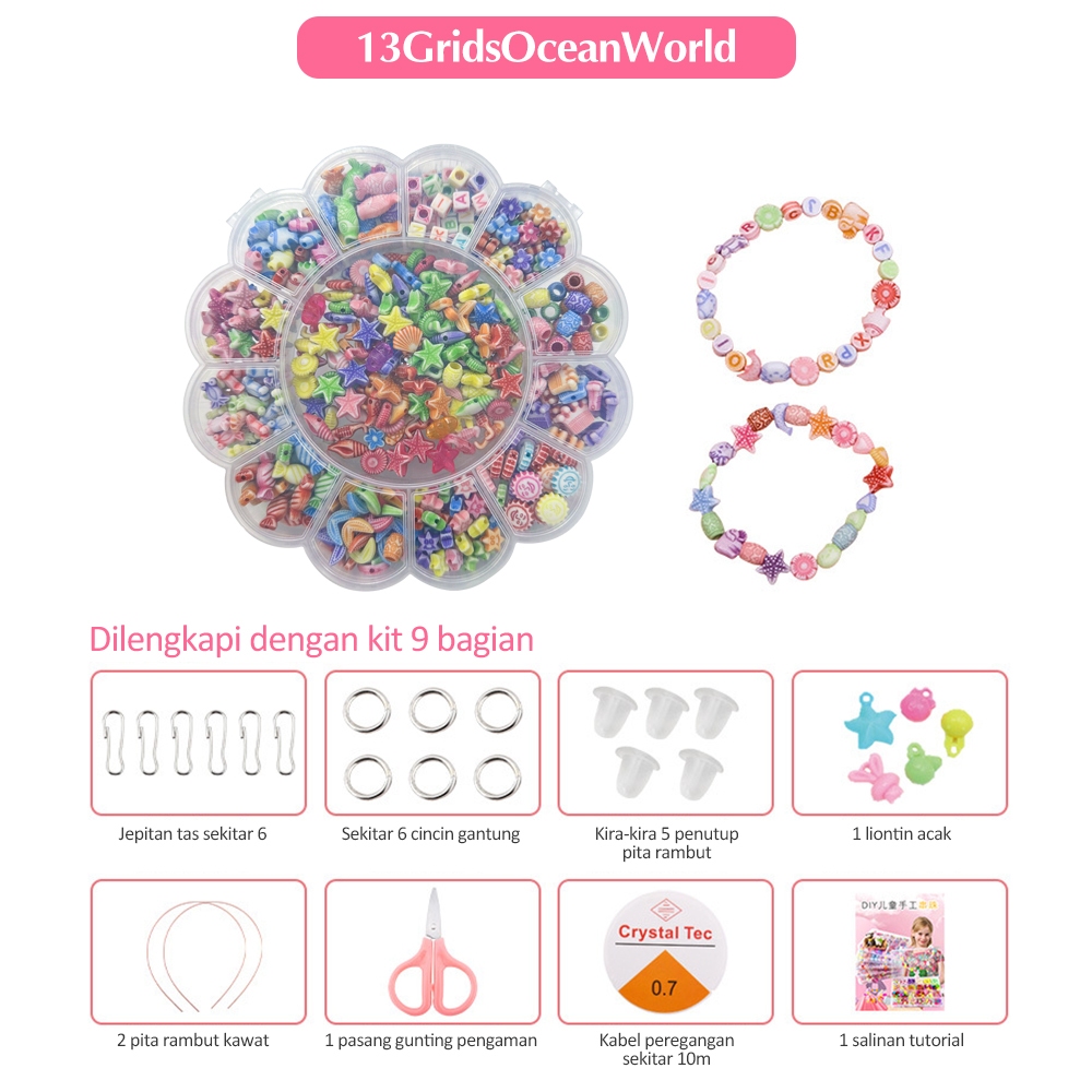 Jual IDOON Kotak Diy Meronce Anak Mainan Meronce Manik-Manik Gelang ...
