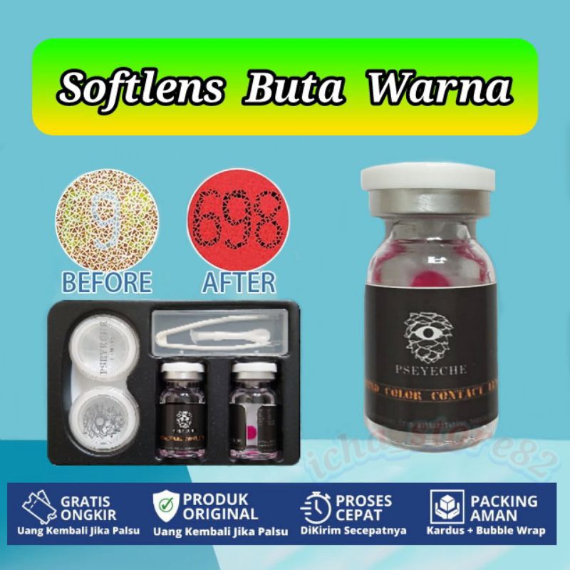 Jual Softlens buta warna parsial Pemakaian 1 Tahun Lensa buta warna ...