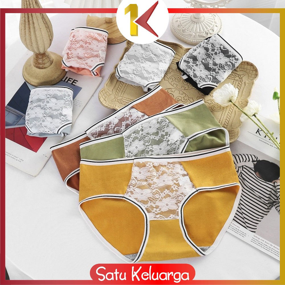 Jual SK-P129 Celana Dalam List Garis Renda Bunga / Kolor Wanita Dewasa ...