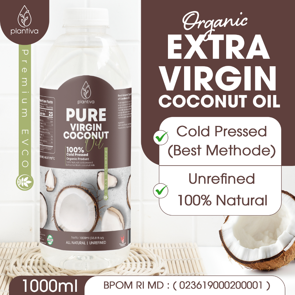 Jual PLANTIVA | VCO EXTRA VIRGIN COCONUT OIL PREMIUM 1000 ML / EVCO ...