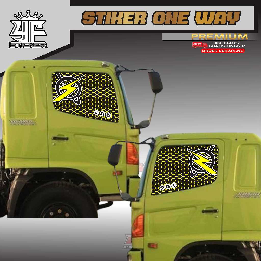 Jual STICKER ONEWAY HINO 500 DECAL PRINT VARIASI STIKER (bisa custom