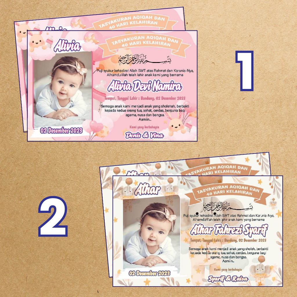 Jual Stiker tasyakuran aqiqah/aqiqay bayi/tasyakuran kelahiran isi 100