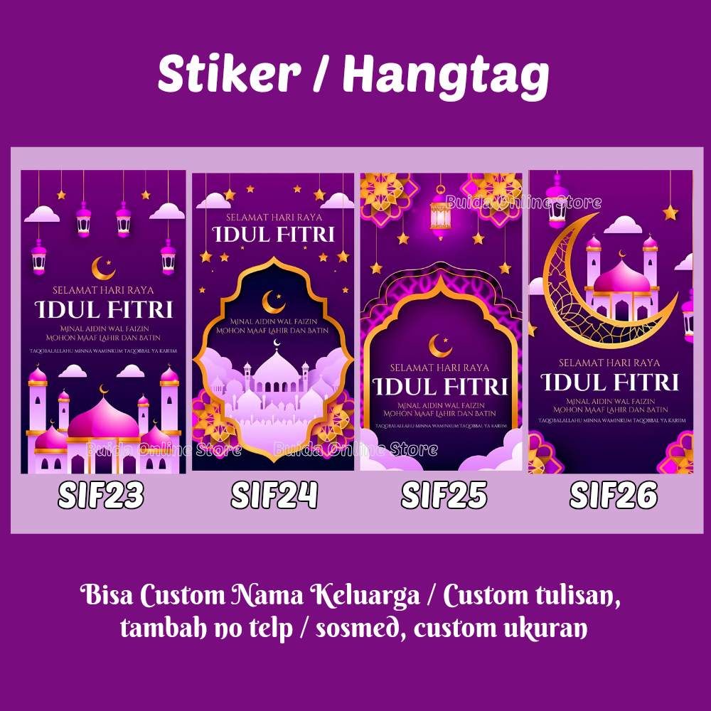 Jual stiker sticker Kartu Ucapan Lebaran Selamat Hari Raya Idul Fitri ...
