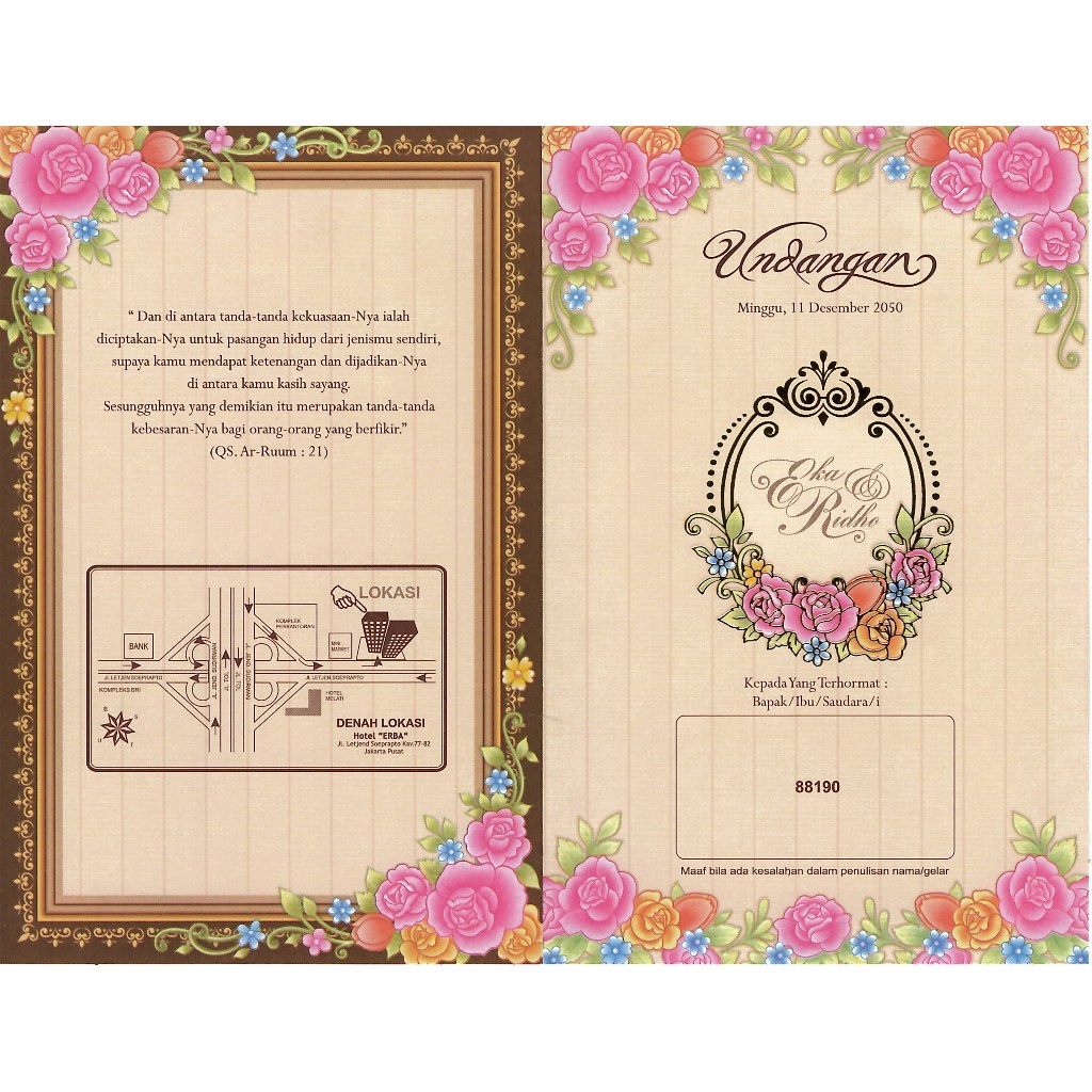 Jual UNDANGAN PERNIKAHAN KODE 88190 ERBA MANIS MURAH | Shopee Indonesia