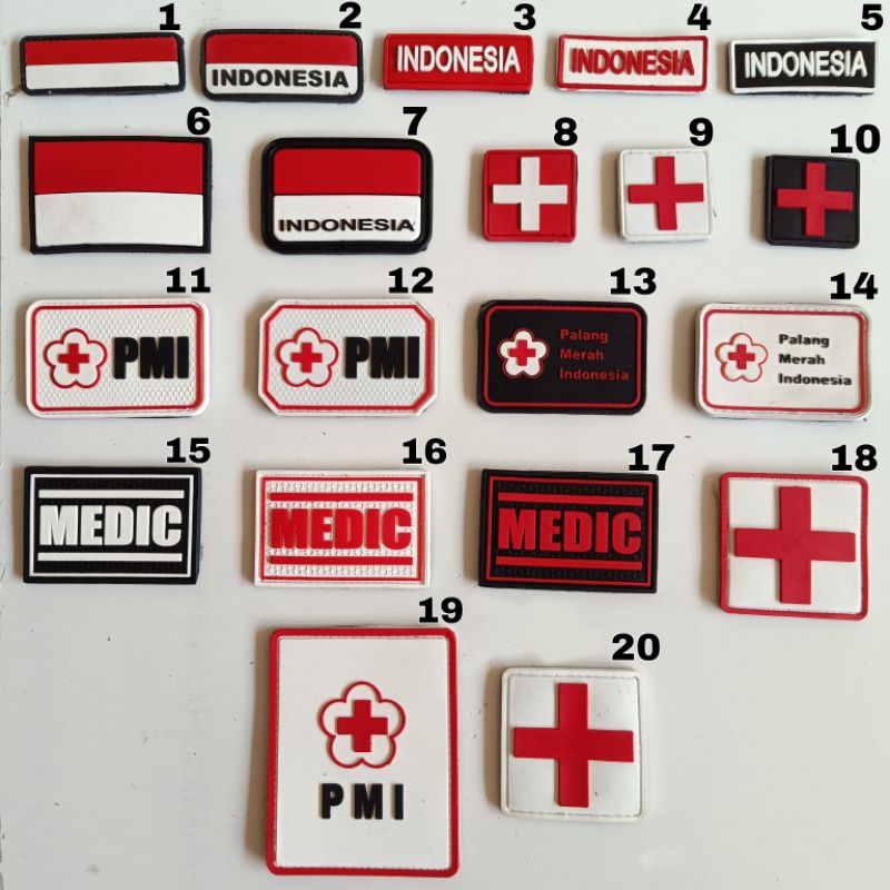 Jual patch rubber logo pmi palang merah indonesia - cross - medic ...