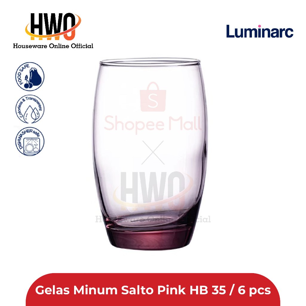 Jual Luminarc Gelas Minum Salto Pink 35 6 Pcs Shopee Indonesia 0808