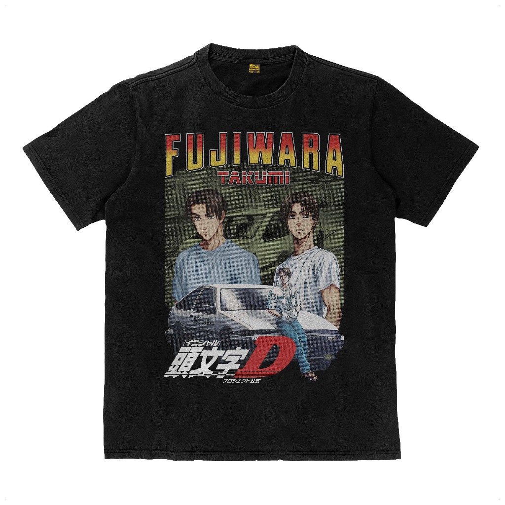 Maglietta Initial D – Fujiwara Tofu Shop – T-Shirt Uomo Grigia, Vestibilità Regolare, Fatto In Europa