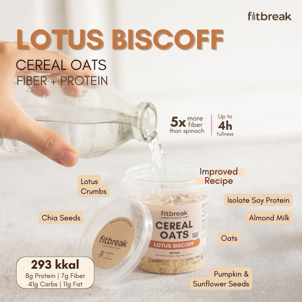 Jual Fitbreak Lotus Biscoff Cereal Oats | Shopee Indonesia