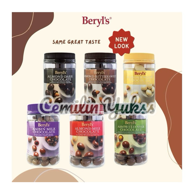 Jual Beryl's Almond Dark Chocolate 450g Beryls Crunchy Almond Milk ...