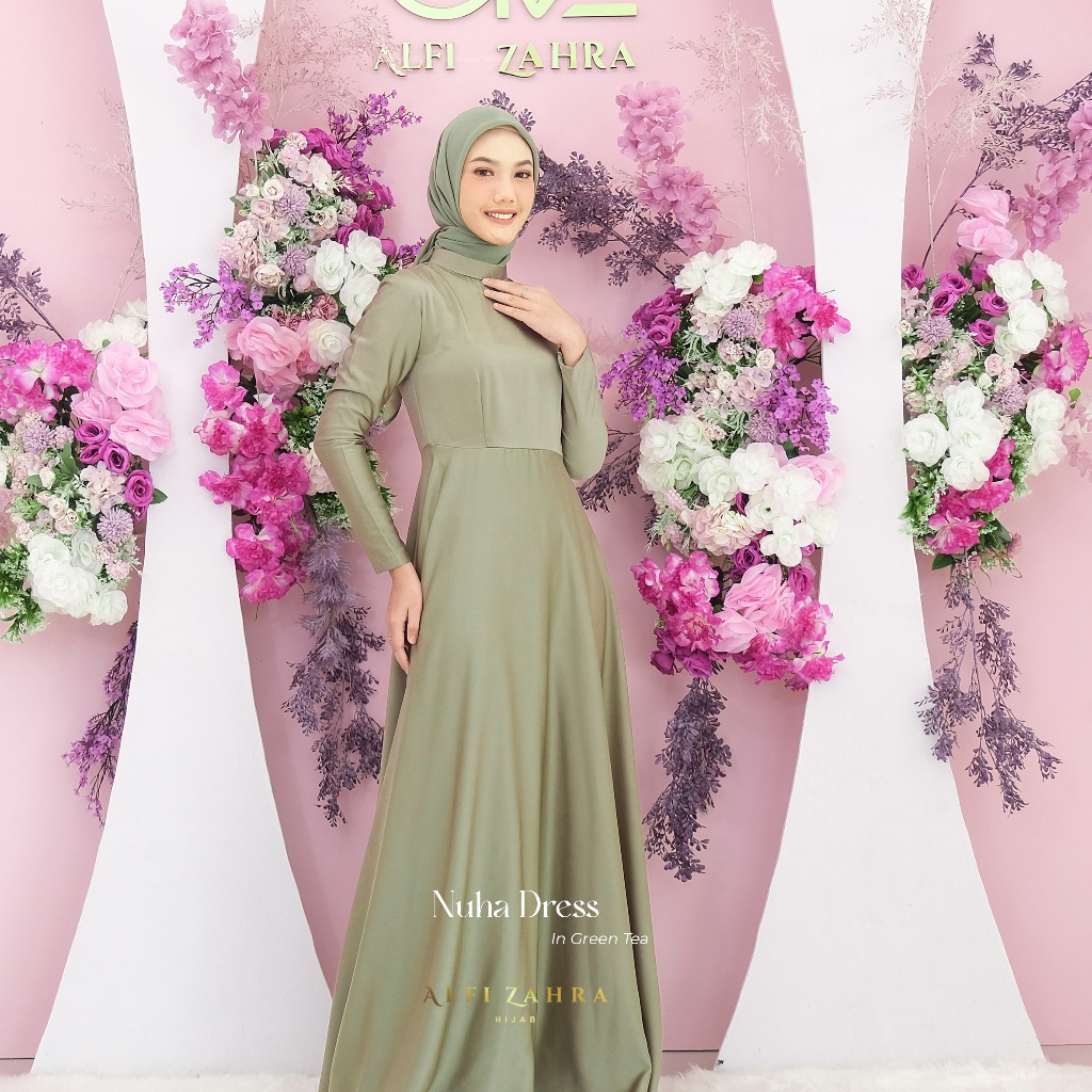 Nuha Drape Dress -Taupe