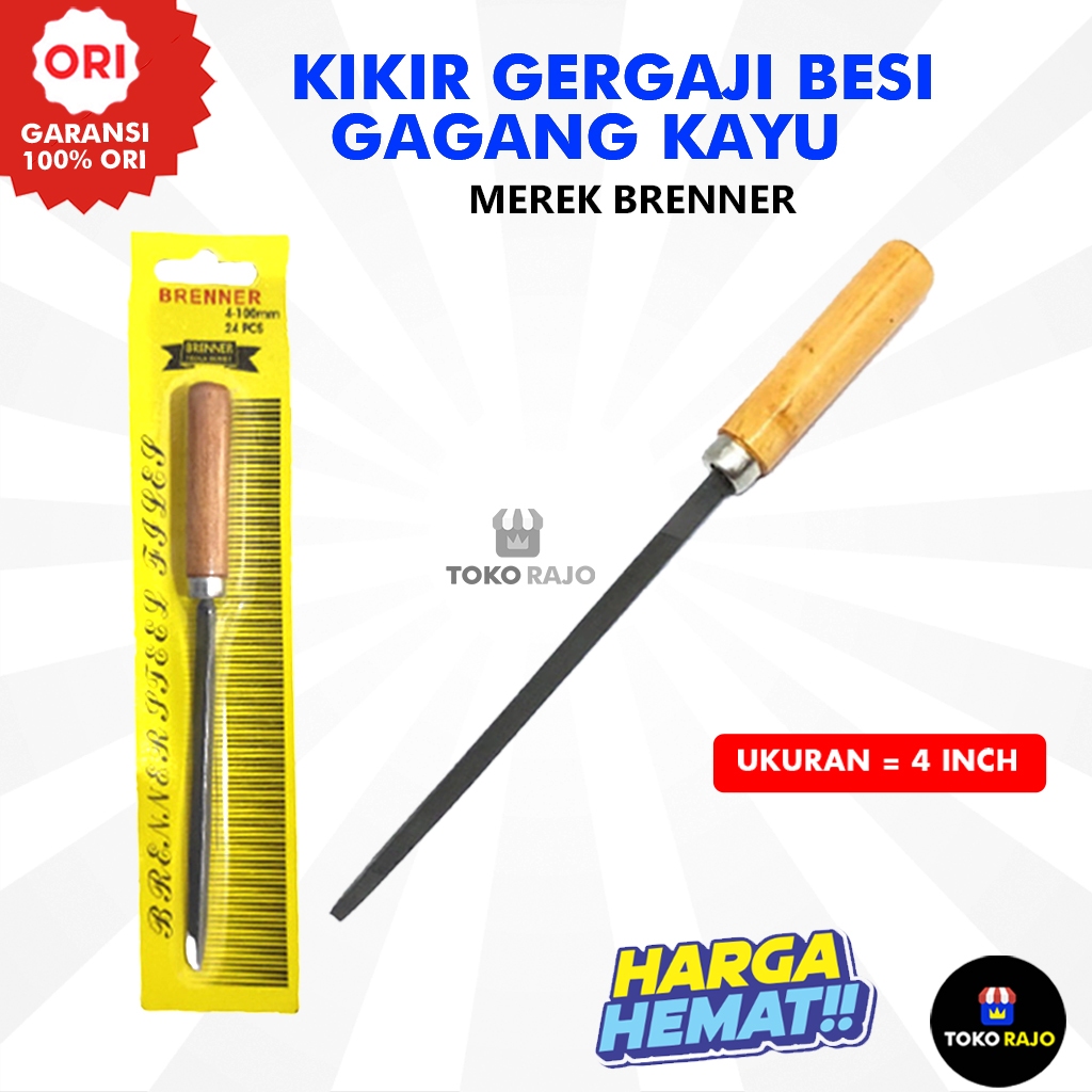 Jual Kikir Gergaji Besi Gagang Kayu Slim Tape Alat Ukir Kikir Segitiga