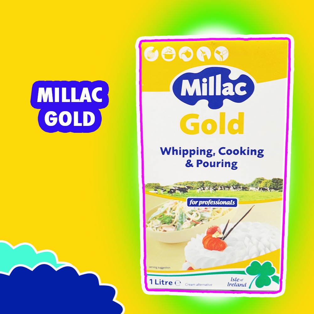 Jual millac gold 1 liter whipping cream pouring cooking halal