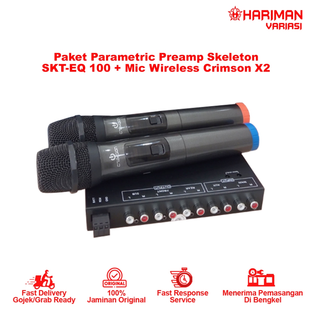 Jual PREAMP PARAMETRIK SKELETON EQ-100 KARAOKE BONUS MIC CRIMSON ...