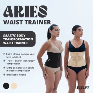 SCULPT Aries Waist Trainer - Triple Duplex Compression - Long Torso Corset - Korset Pelangsing Perut
