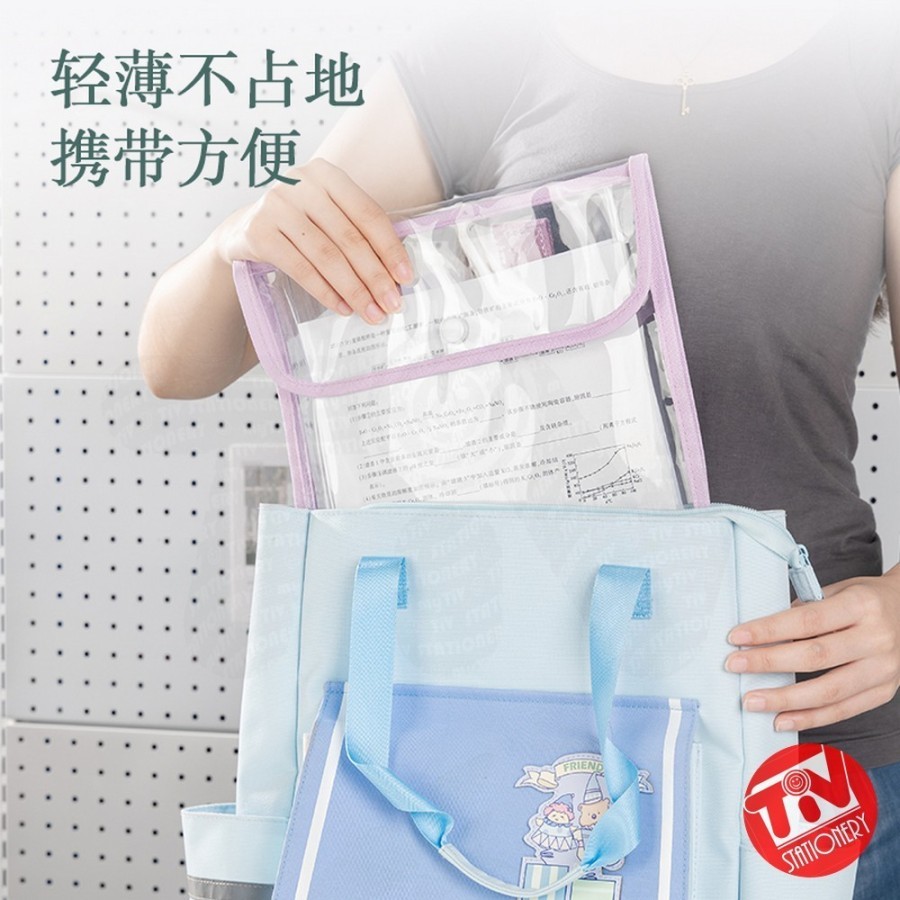 Jual Tas Kancing Multifungsi Deli Document Bag PVC Transparan A4 w ...