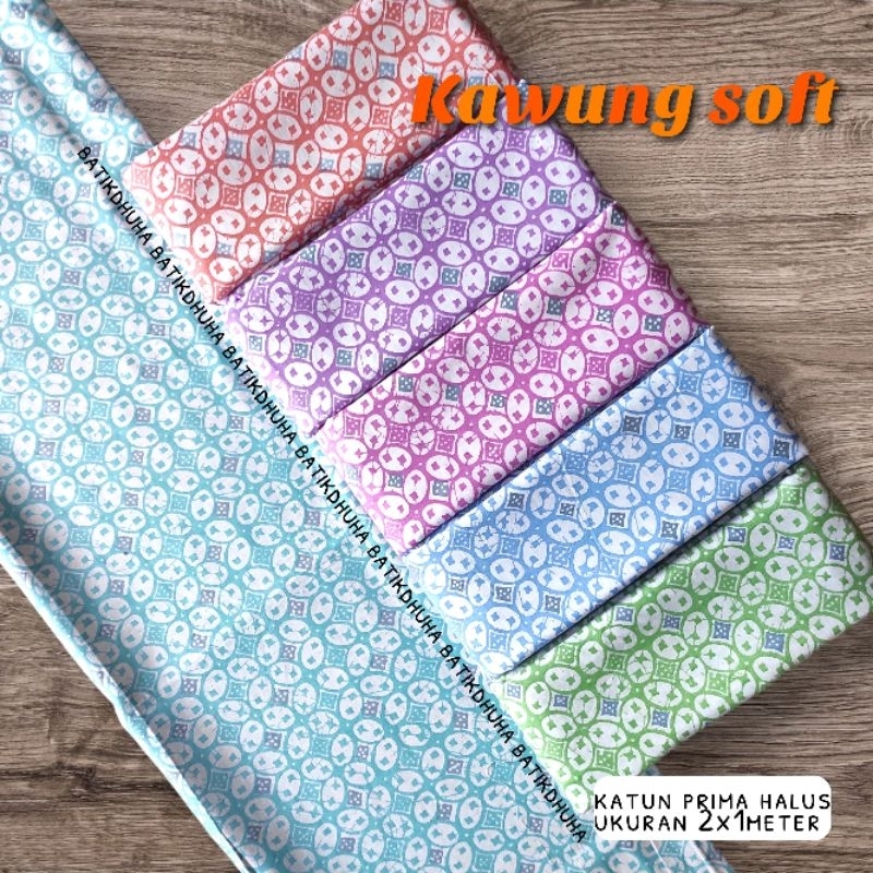 Jual KAIN BATIK KAWUNG WARNA SOFT / BATIK SOFT KAIN HALUS 2X1METER ...