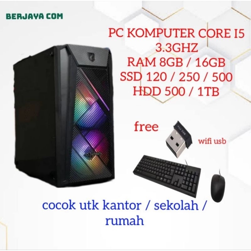 Jual Core i5 - 16gb Ram - 500gb ssd - Pc Rakitan - Komputer kantor ...