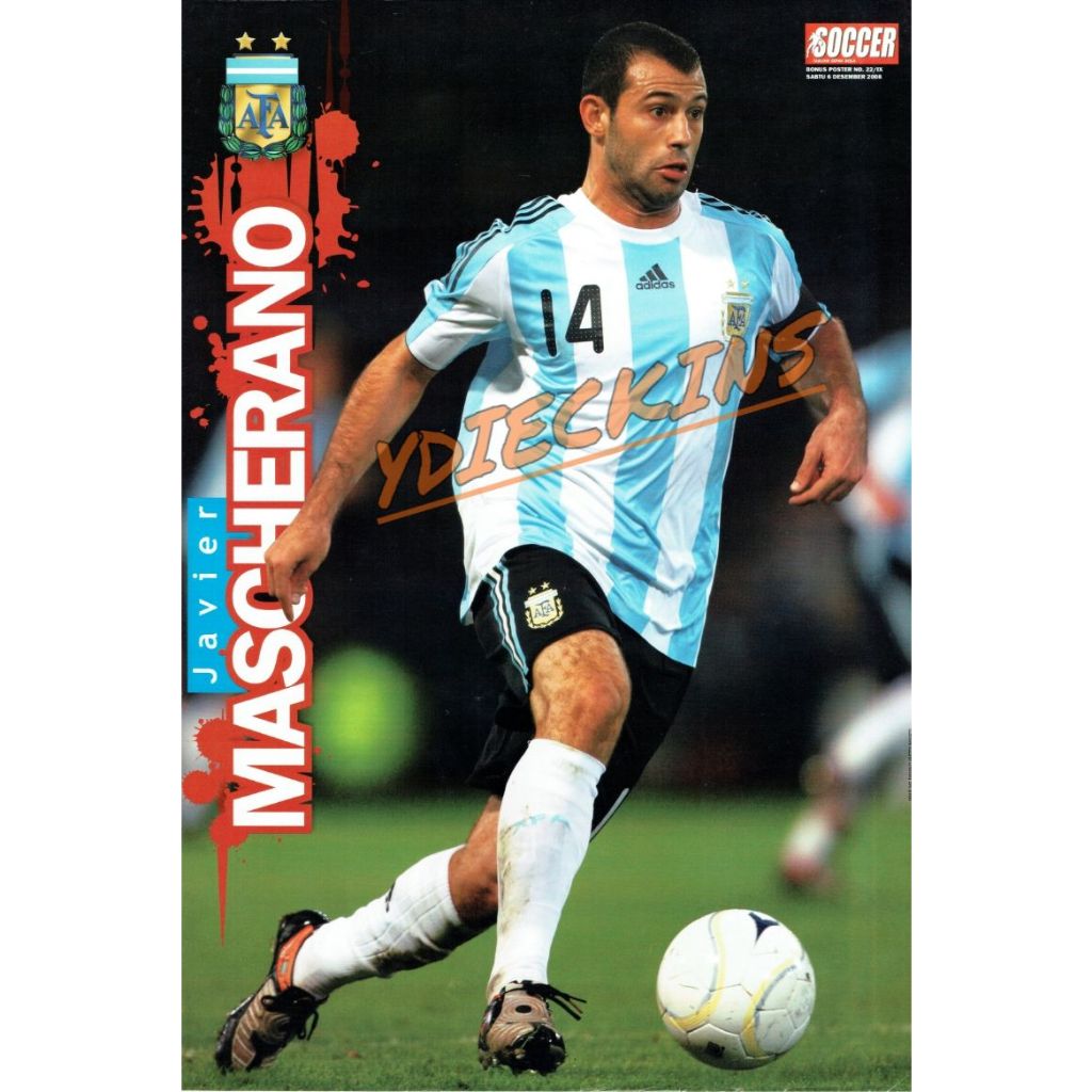 Jual Koleksi Bola Edisi Poster Tabloid Soccer Javier Mascherano ...