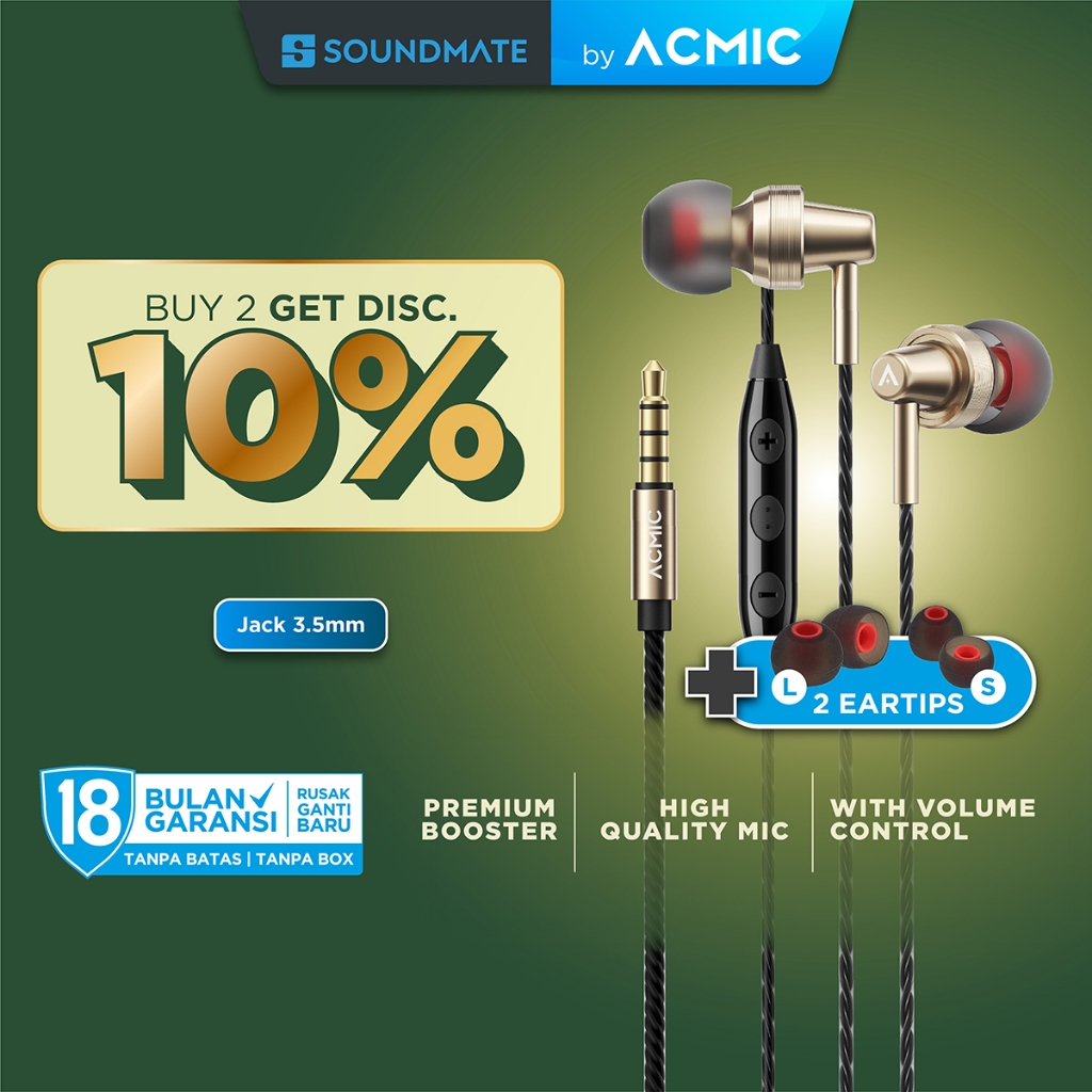 Jual ACMIC ELITE InEar Headset Earphone Earbuds Headphone Stereo with