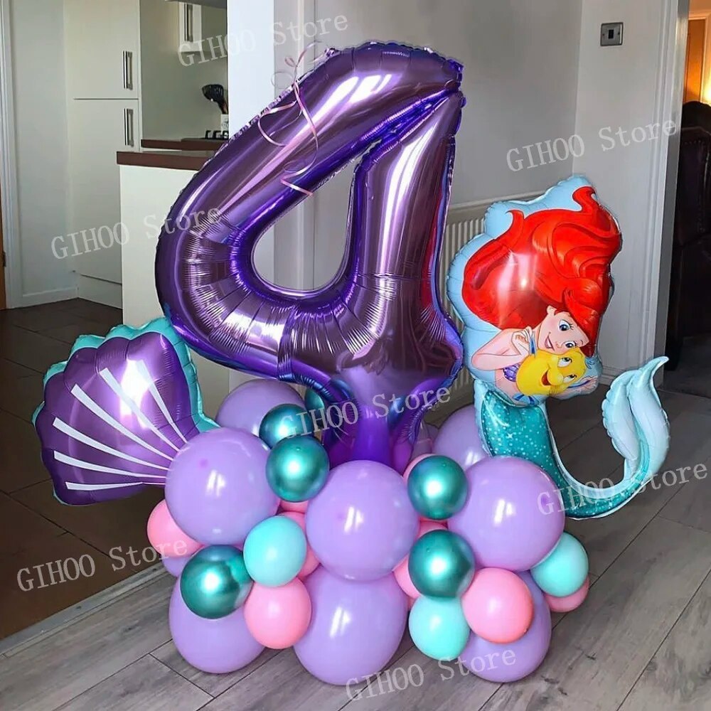Jual Paket Balon Ariel Angka Kerang Mermaid Dekorasi Stand | Shopee ...