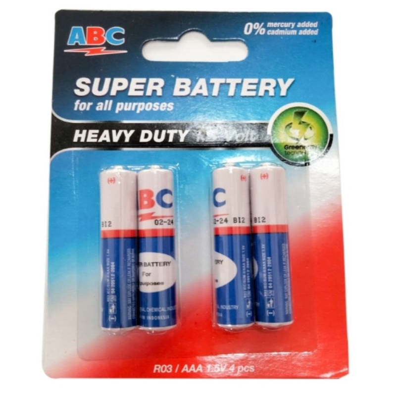 Jual ABC Baterai R-03 Biru AAA Lokal 4 pcs | Shopee Indonesia