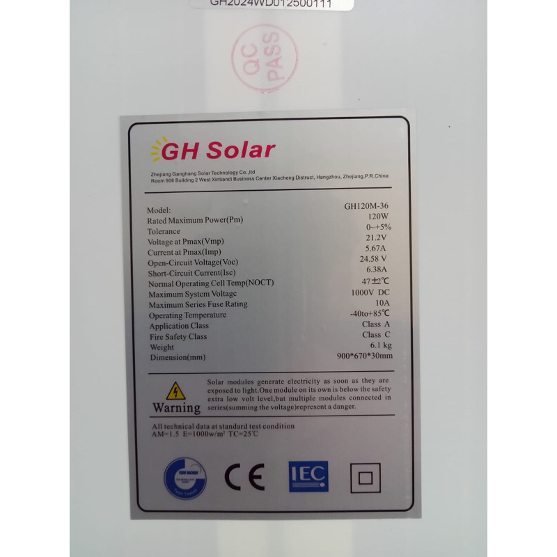 Jual Solar Panel Mono GH Solar 120WP + PACKING KAYU | Shopee Indonesia