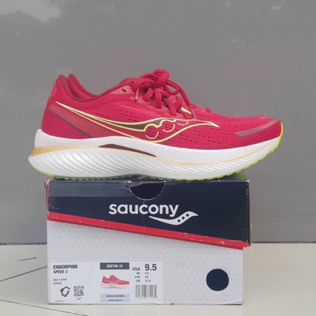 Sepatu lari Pria Saucony Endorphin Speed Red Poppy Rouge Original BNIB