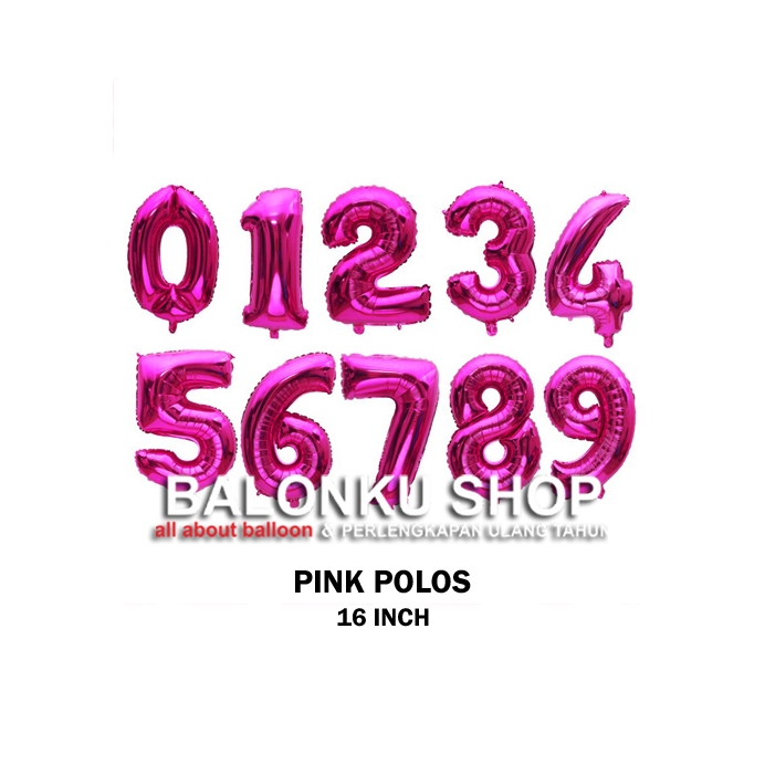 Jual Balon Foil Angka Pink Polos Balon Angka Pink Angka Shopee