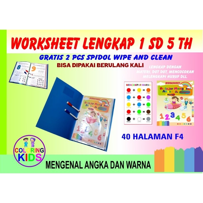 Jual Book Activity Wipe & Clean WORKSHEET WIPE AND CLEAN MENGENAL ANGKA