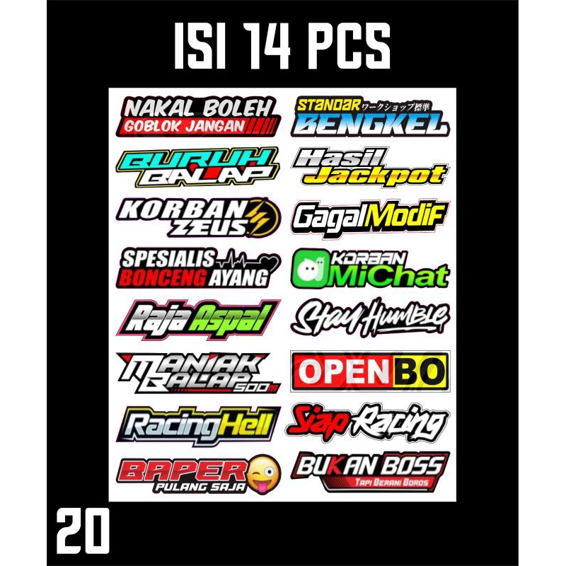 Jual Stiker kata kata pack/set terbaru viral isi 14pcs | Shopee Indonesia