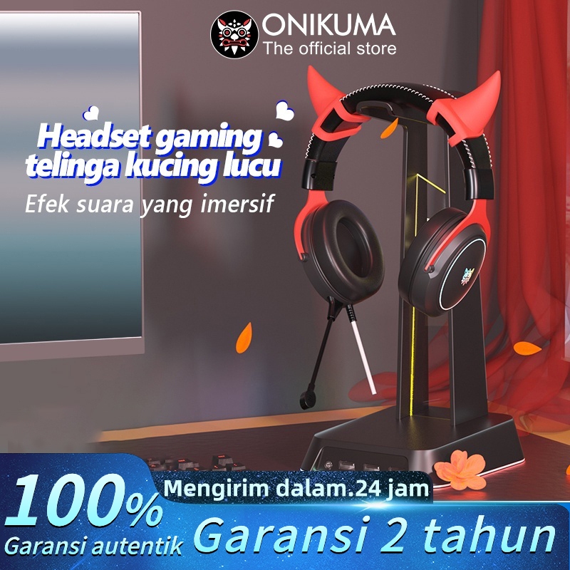 Onikuma K9 3.5mm Wired Gaming Headset Removable Cat Ears