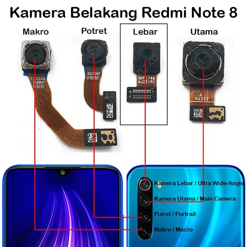 Jual Original Kamera Belakang Xiaomi Redmi Note RN8 Tersedia - Main Image
