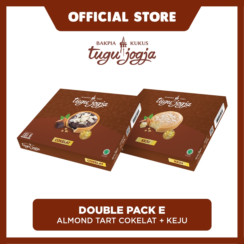 Jual Double Pack E Almond Tart Tugu Jogja Cokelat Keju Shopee Indonesia