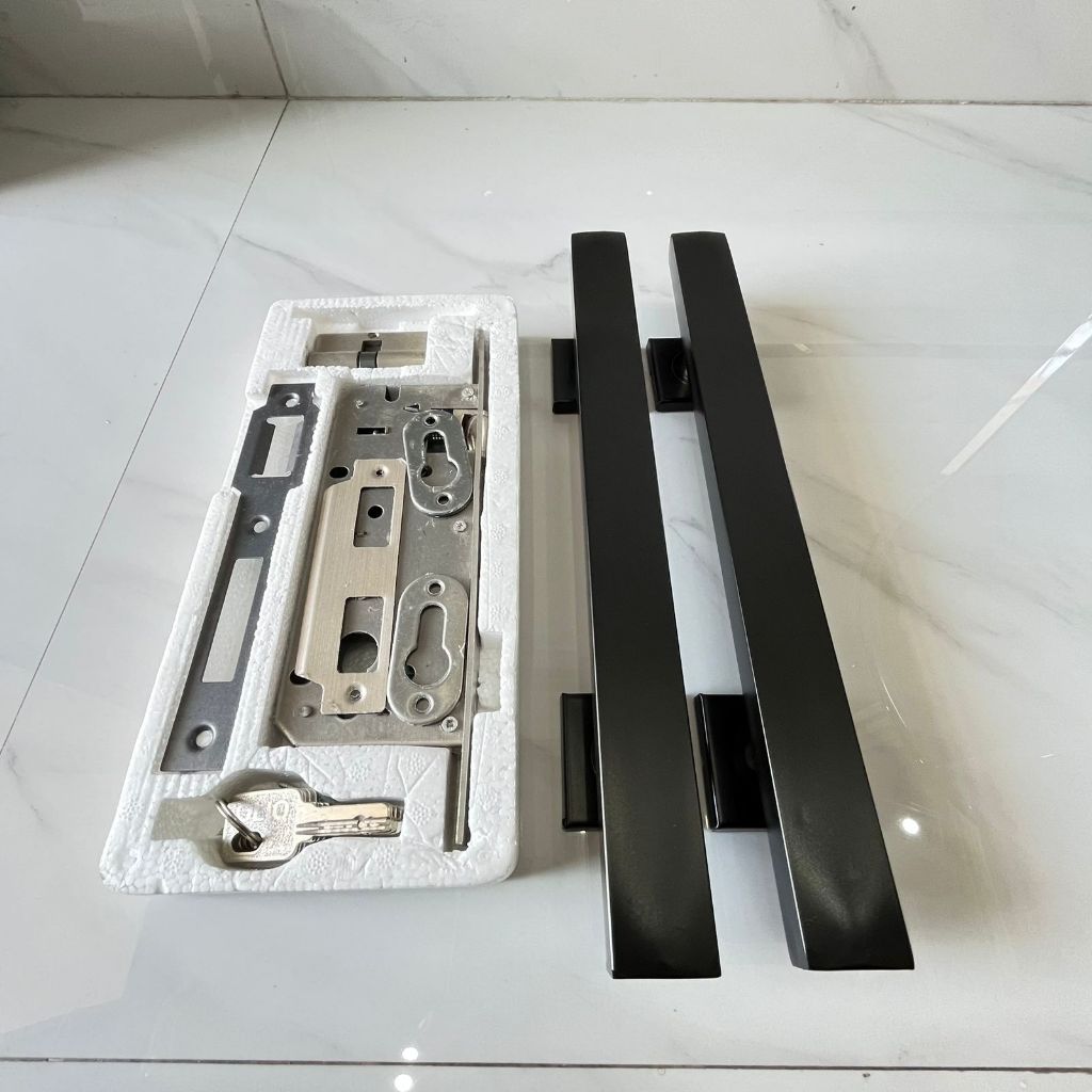 paket handle pintu rumah set body kunci kotak terbaru black series 15x30 33cm 45cm 60cm