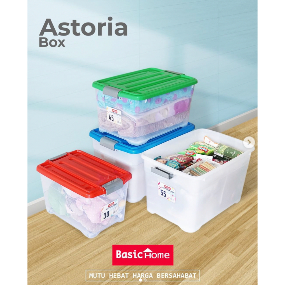 Jual Box container roda tutup 55liter Astoria BVC-3 Basic home by Lion ...